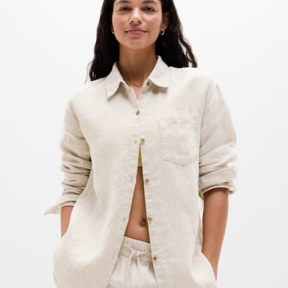 Athleta Retreat Linen Top- NWT